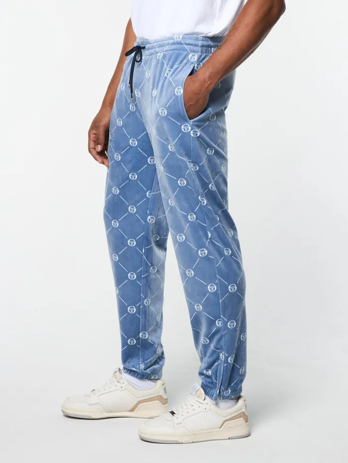 Men Tracksuits Sergio Tacchini Cosimo Velour Track Pant Faded Denim