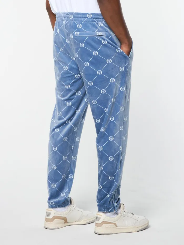 Men Tracksuits Sergio Tacchini Cosimo Velour Track Pant Faded Denim