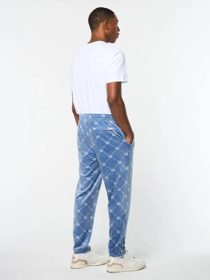 Men Tracksuits Sergio Tacchini Cosimo Velour Track Pant Faded Denim