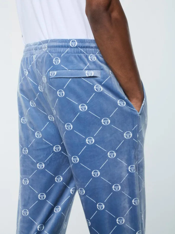 Men Tracksuits Sergio Tacchini Cosimo Velour Track Pant Faded Denim