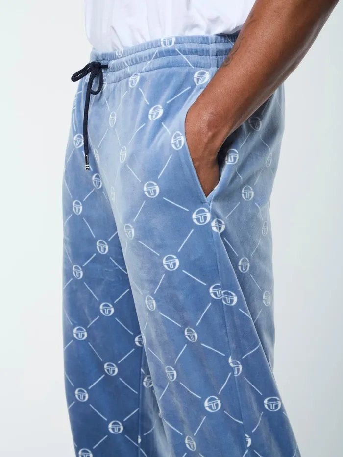 Men Tracksuits Sergio Tacchini Cosimo Velour Track Pant Faded Denim