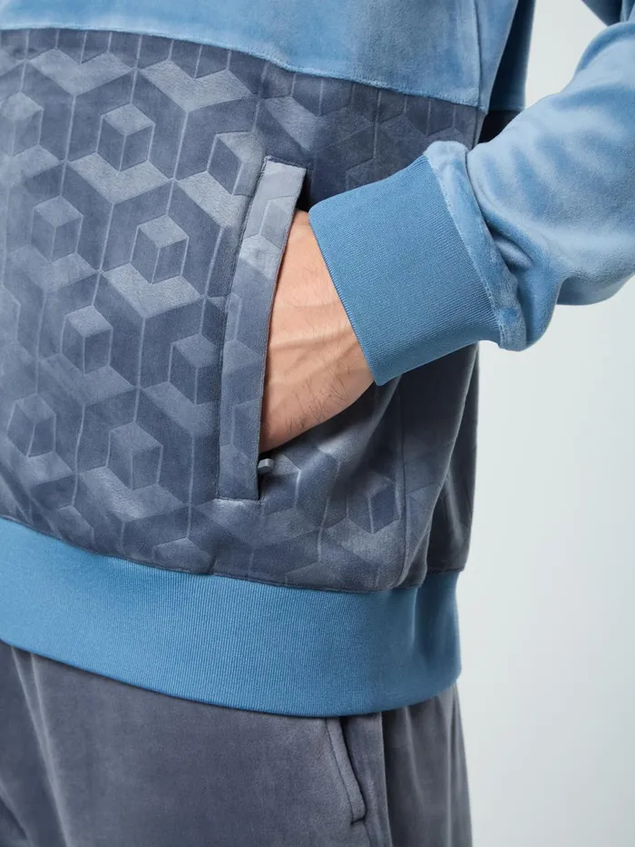 Men Velour Sergio Tacchini Foggia Velour Debossed Track Jacket Coronet Blue