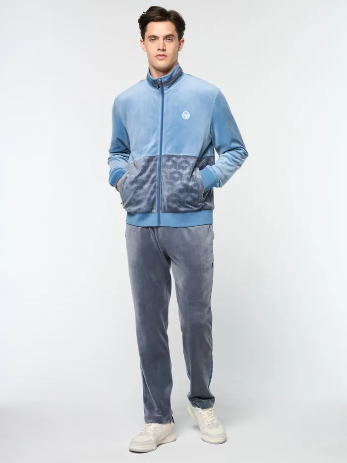 Men Velour Sergio Tacchini Foggia Velour Debossed Track Jacket Coronet Blue