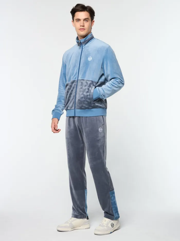 Men Velour Sergio Tacchini Foggia Velour Debossed Track Jacket Coronet Blue