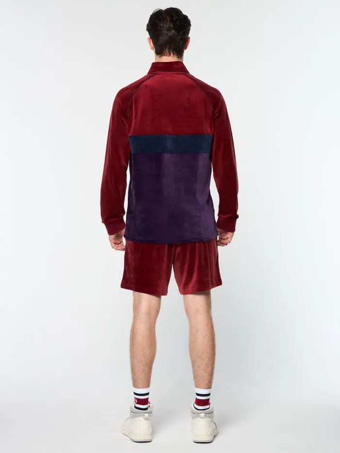 Men Velour Sergio Tacchini Noci Velour Long Sleeve Polo Sun Dried Tomato