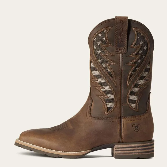Men Western Boots Ariat Hybrid VentTEK Western Boot Distressed Brown Men Western Boots Ariat Hybrid VentTEK Western Boot Distressed Brown
