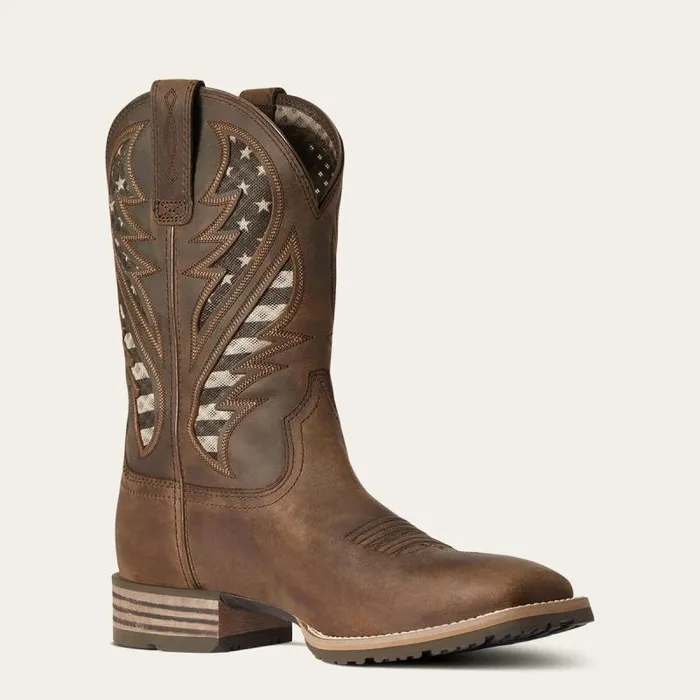 Men Western Boots Ariat Hybrid VentTEK Western Boot Distressed Brown Men Western Boots Ariat Hybrid VentTEK Western Boot Distressed Brown