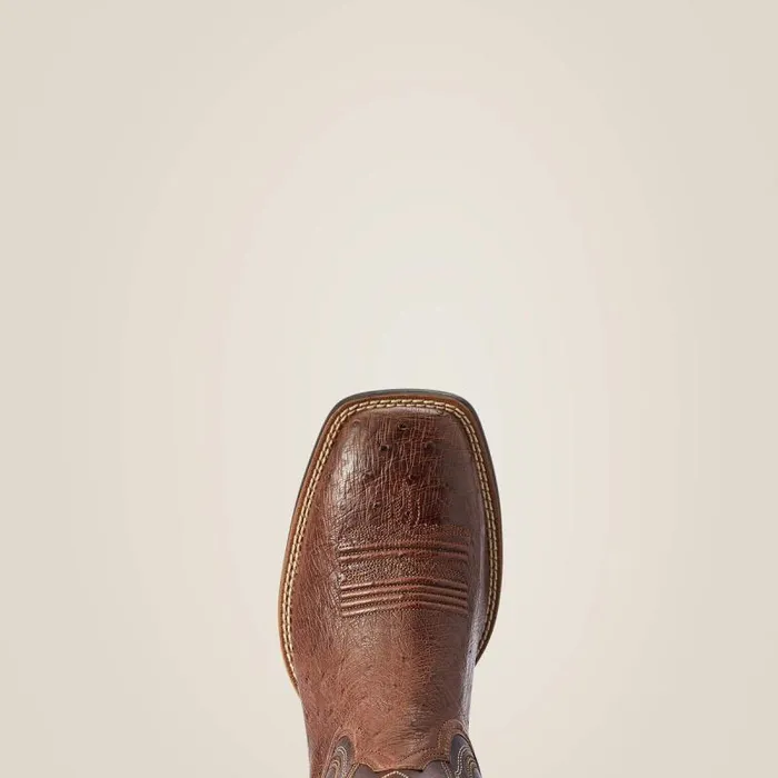 Men Western Boots Ariat Reckoning Western Boot Dark Tabac Smooth Quill Ostric