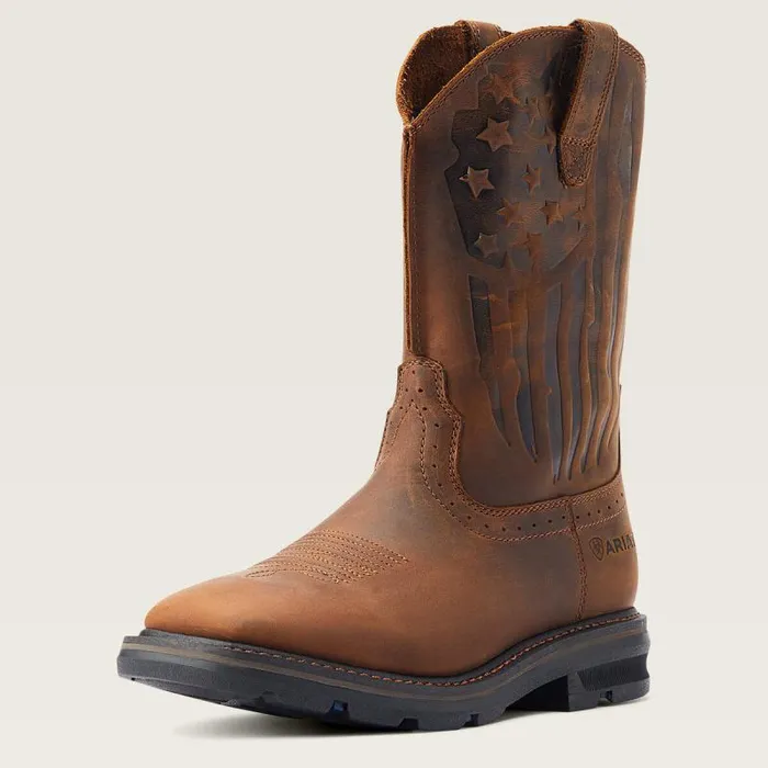 Men Western Boots Ariat Sierra Shock Shield Patriot Work Boot Distressed Brown Men Western Boots Ariat Sierra Shock Shield Patriot Work Boot Distressed Brown