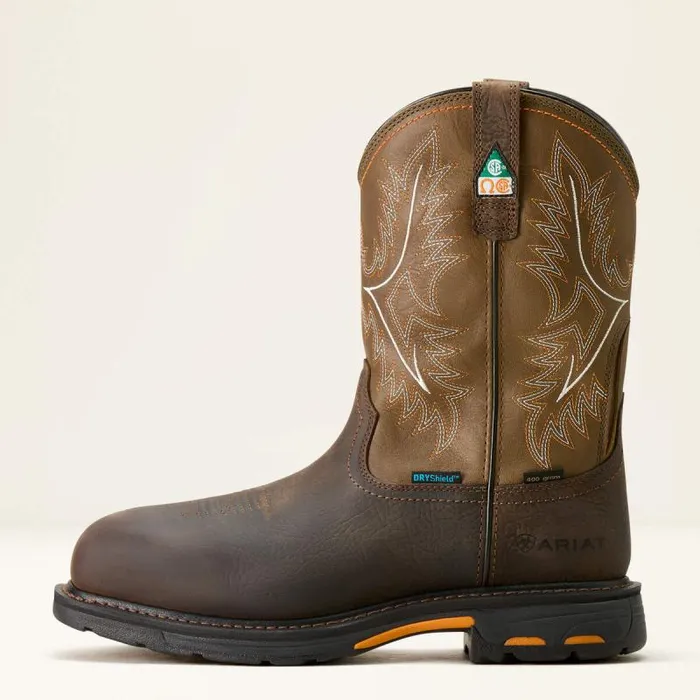 Men Work Boots Ariat WorkHog CSA Waterproof Insulated Composite Toe Work Boot Bruin Brown Men Work Boots Ariat WorkHog CSA Waterproof Insulated Composite Toe Work Boot Bruin Brown