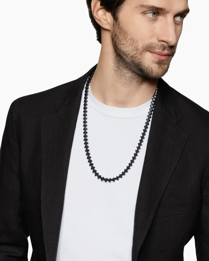 Mens Armory Necklace In Black Titanium 95mm Men David Yurman Chains Mens Armory Necklace In Black Titanium 95mm Men David Yurman Chains