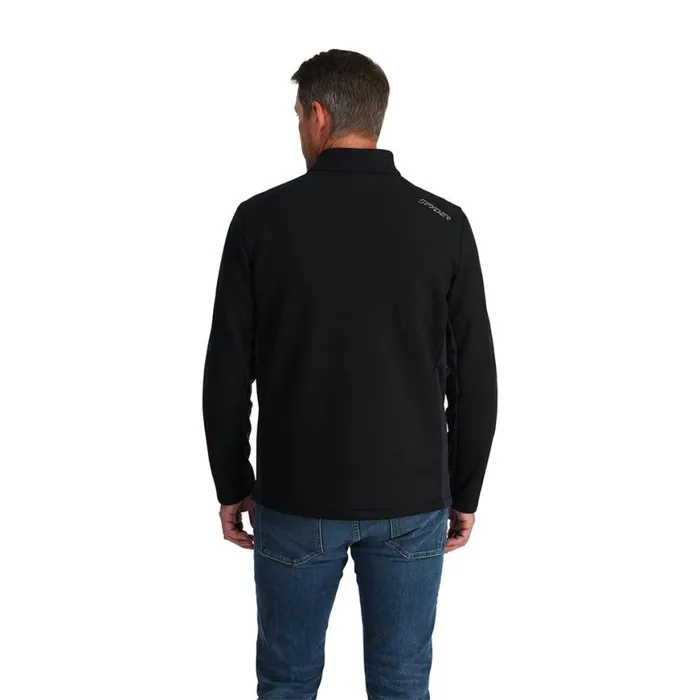 Mens Bandit Half Zip Black Spyder Fleece
