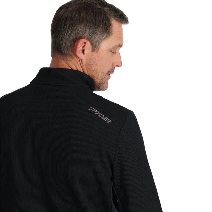 Mens Bandit Half Zip Black Spyder Fleece