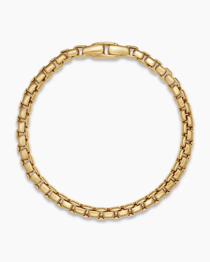 Mens Box Chain Bracelet In 18K Yellow Gold 5mm Men David Yurman Chain Mens Box Chain Bracelet In 18K Yellow Gold 5mm Men David Yurman Chain