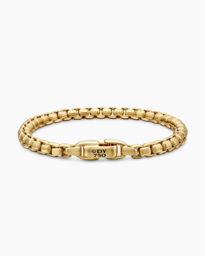Mens Box Chain Bracelet In 18K Yellow Gold 5mm Men David Yurman Chain Mens Box Chain Bracelet In 18K Yellow Gold 5mm Men David Yurman Chain
