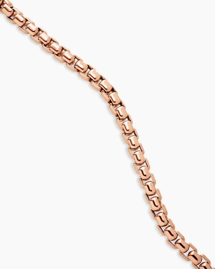 Mens Box Chain Necklace In 18K Rose Gold 5mm Men David Yurman Chains Mens Box Chain Necklace In 18K Rose Gold 5mm Men David Yurman Chains