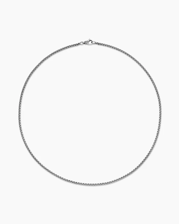 Mens Box Chain Necklace In Grey Titanium 27mm Men David Yurman Chains Mens Box Chain Necklace In Grey Titanium 27mm Men David Yurman Chains