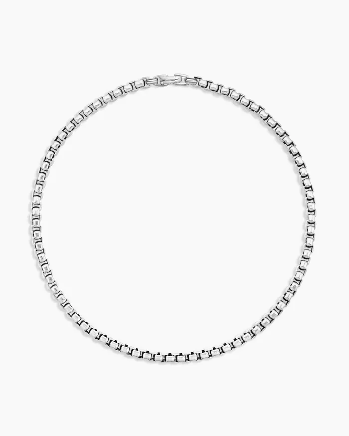 Mens Box Chain Necklace In Sterling Silver 73mm Men David Yurman Chains