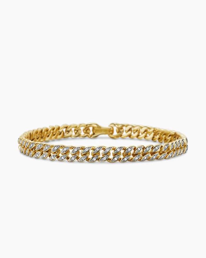Mens Curb Chain Bracelet In 18K Yellow Gold 6mm Men David Yurman Chain Mens Curb Chain Bracelet In 18K Yellow Gold 6mm Men David Yurman Chain