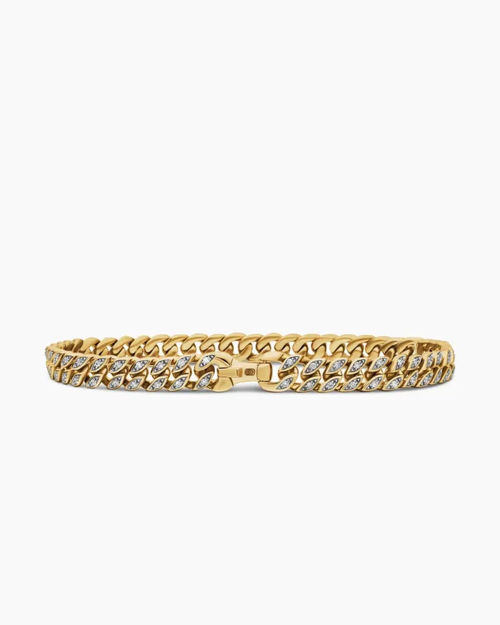Mens Curb Chain Bracelet In 18K Yellow Gold 6mm Men David Yurman Chain Mens Curb Chain Bracelet In 18K Yellow Gold 6mm Men David Yurman Chain