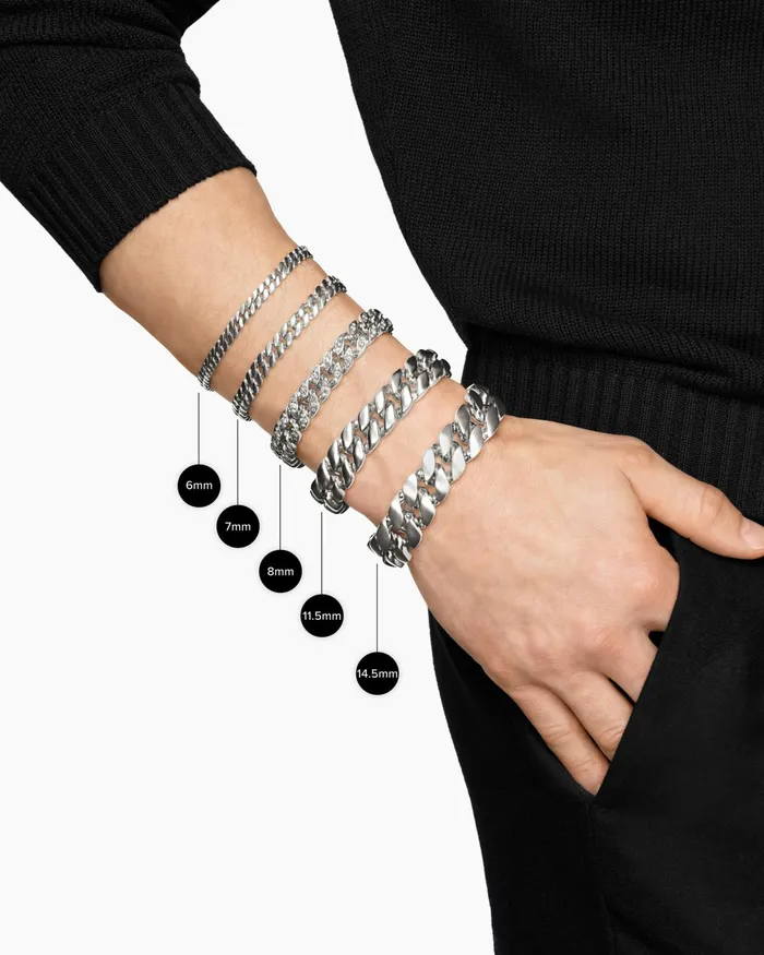 Mens Curb Chain Bracelet In Platinum 145mm Men David Yurman Chain Mens Curb Chain Bracelet In Platinum 145mm Men David Yurman Chain