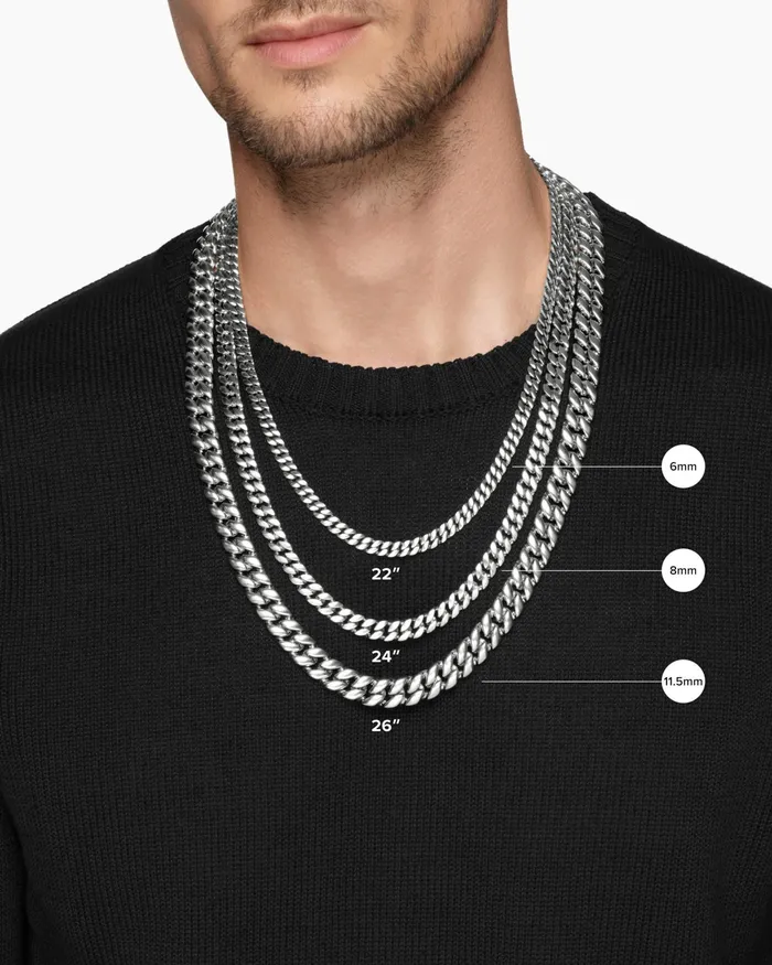 Mens Curb Chain Necklace In Sterling Silver 6mm Men David Yurman Chains Mens Curb Chain Necklace In Sterling Silver 6mm Men David Yurman Chains