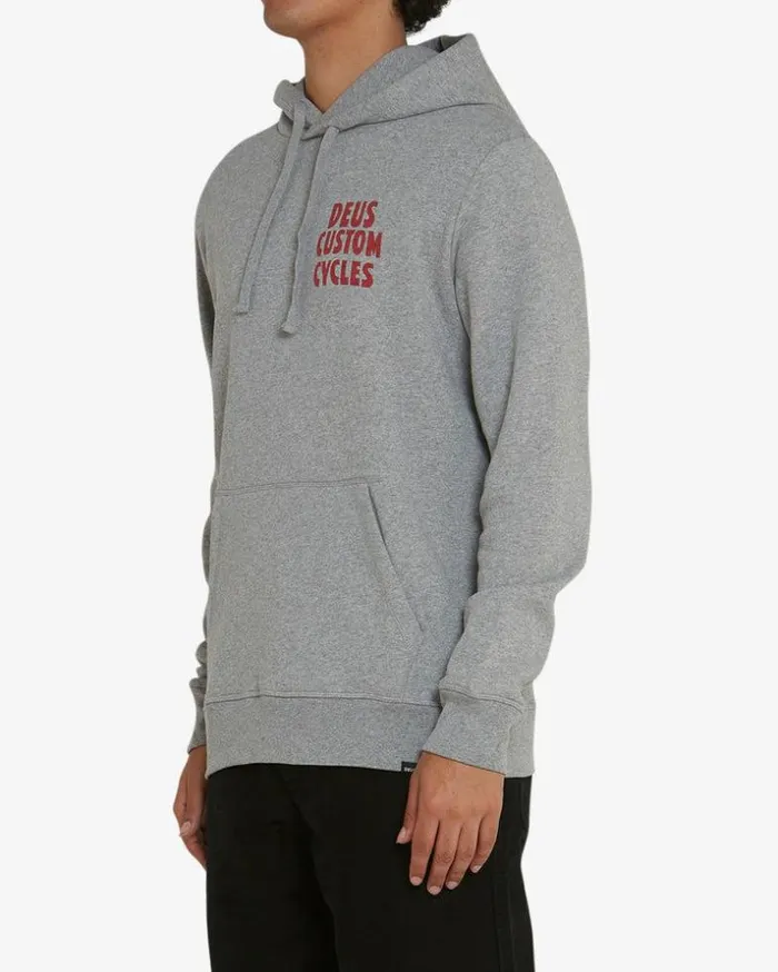 Mens Deus Ex Machina Hoodies and Sweaters Illusions Hoodie 8211 Grey Marle Grey Marle