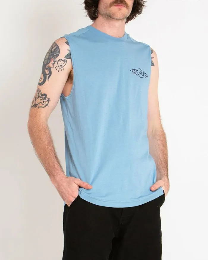 Mens Deus Ex Machina Tees Combo Muscle 8211 Blue Blue