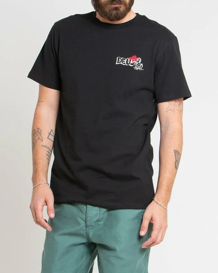 Mens Deus Ex Machina Tees Flash Tee 8211 Black Black