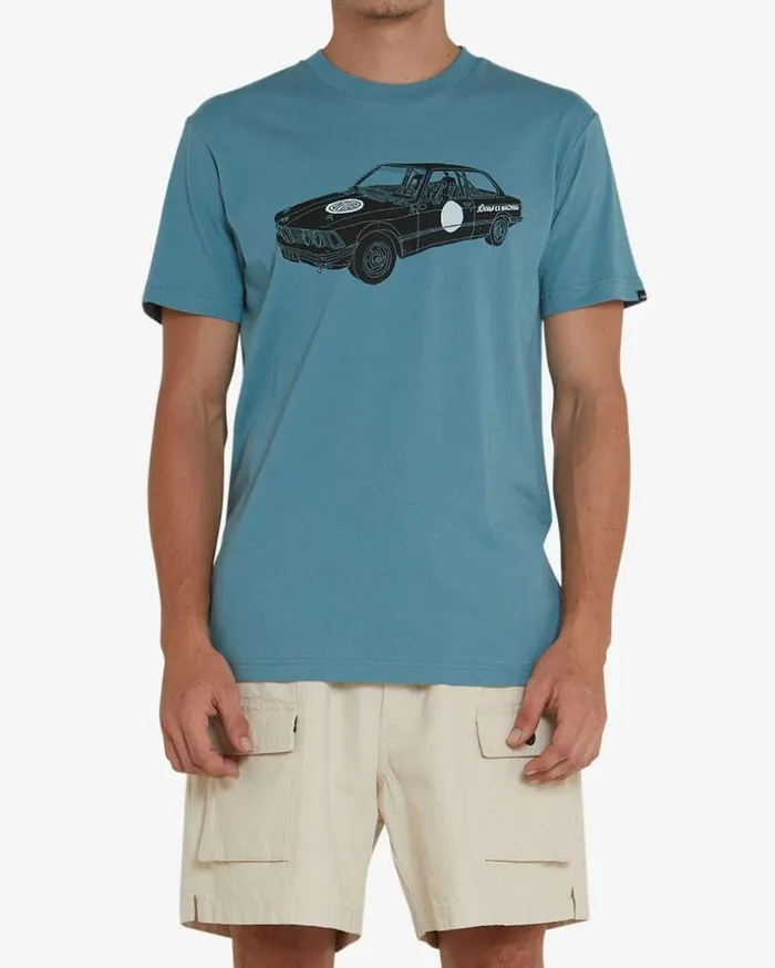 Mens Deus Ex Machina Tees Rallyeye Tee 8211 Smoke Blue Smoke Blue