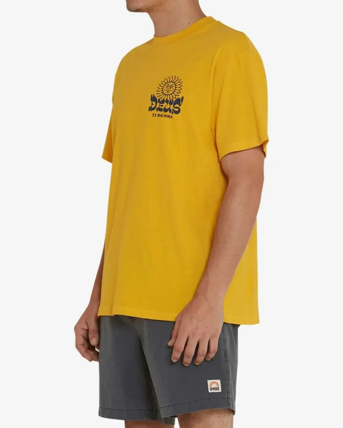 Mens Deus Ex Machina Tees Sleeping Sun Tee 8211 Golden Rod Golden Rod Mens Deus Ex Machina Tees Sleeping Sun Tee 8211 Golden Rod Golden Rod