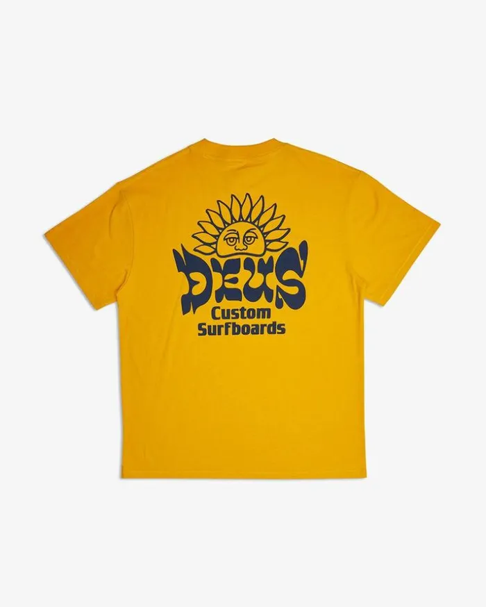 Mens Deus Ex Machina Tees Sleeping Sun Tee 8211 Golden Rod Golden Rod Mens Deus Ex Machina Tees Sleeping Sun Tee 8211 Golden Rod Golden Rod
