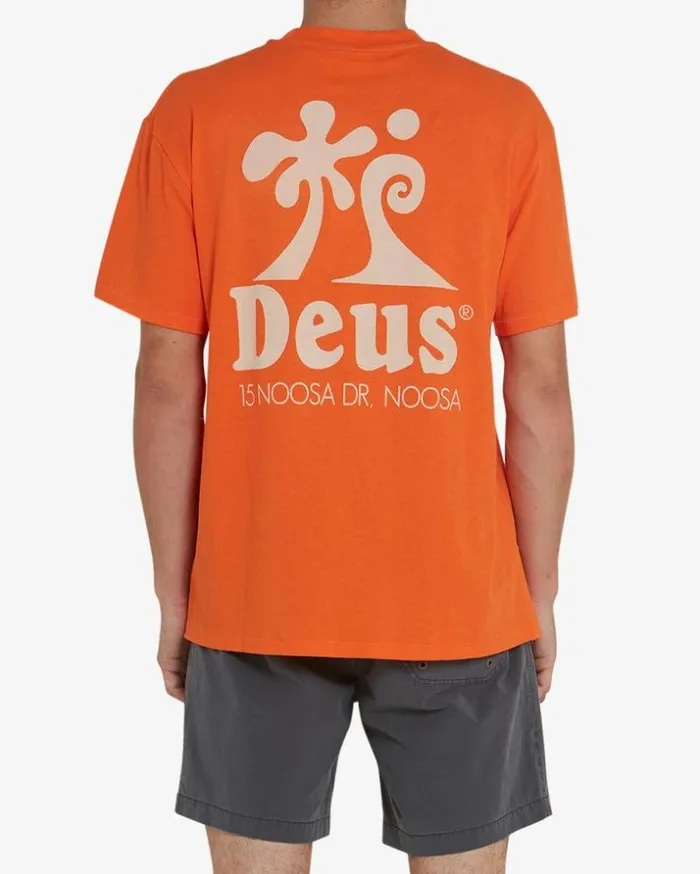 Mens Deus Ex Machina Tees Wobbles Tee 8211 Mandarin Orange Mandarin Orange