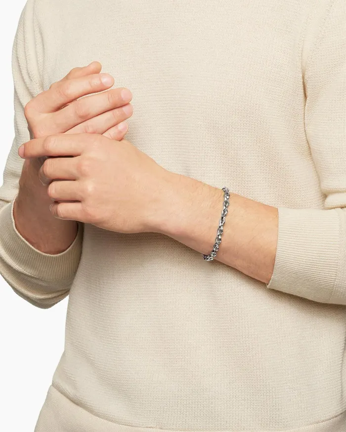 Mens Faceted Chain Bracelet In Sterling Silver 7mm Men David Yurman Chain