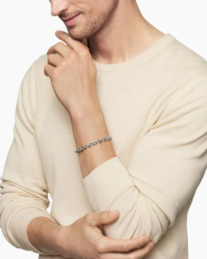 Mens Faceted Chain Bracelet In Sterling Silver 7mm Men David Yurman Chain