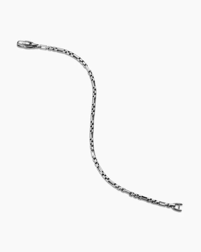 Mens Open Station Box Chain Bracelet In Sterling Silver 3mm Men David Yurman Chain Mens Open Station Box Chain Bracelet In Sterling Silver 3mm Men David Yurman Chain