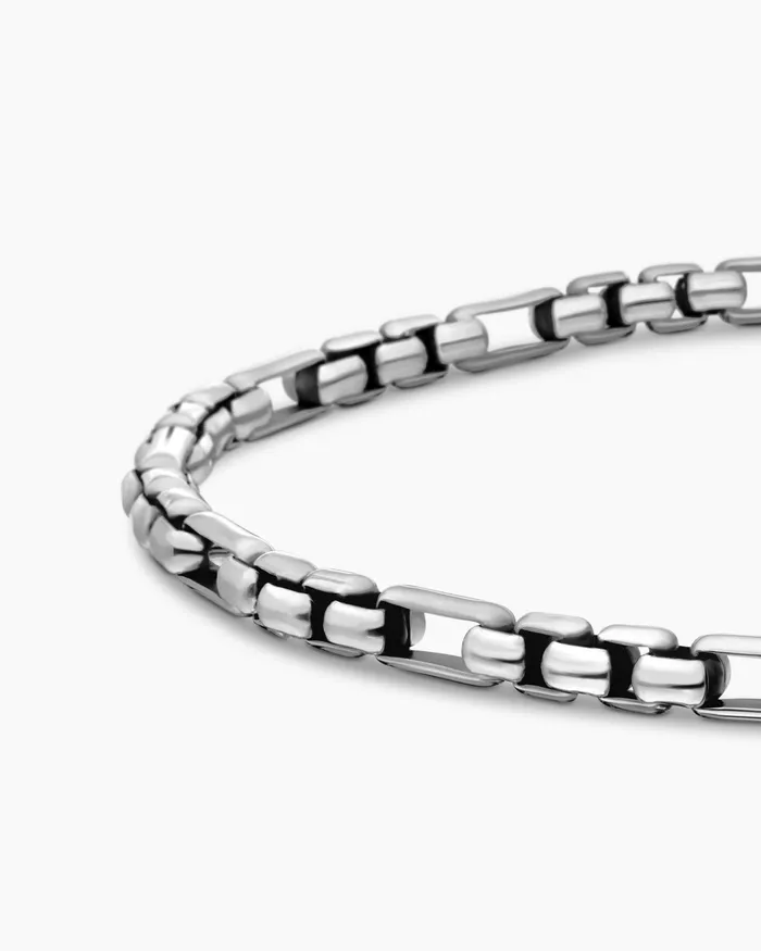 Mens Open Station Box Chain Bracelet In Sterling Silver 3mm Men David Yurman Chain Mens Open Station Box Chain Bracelet In Sterling Silver 3mm Men David Yurman Chain