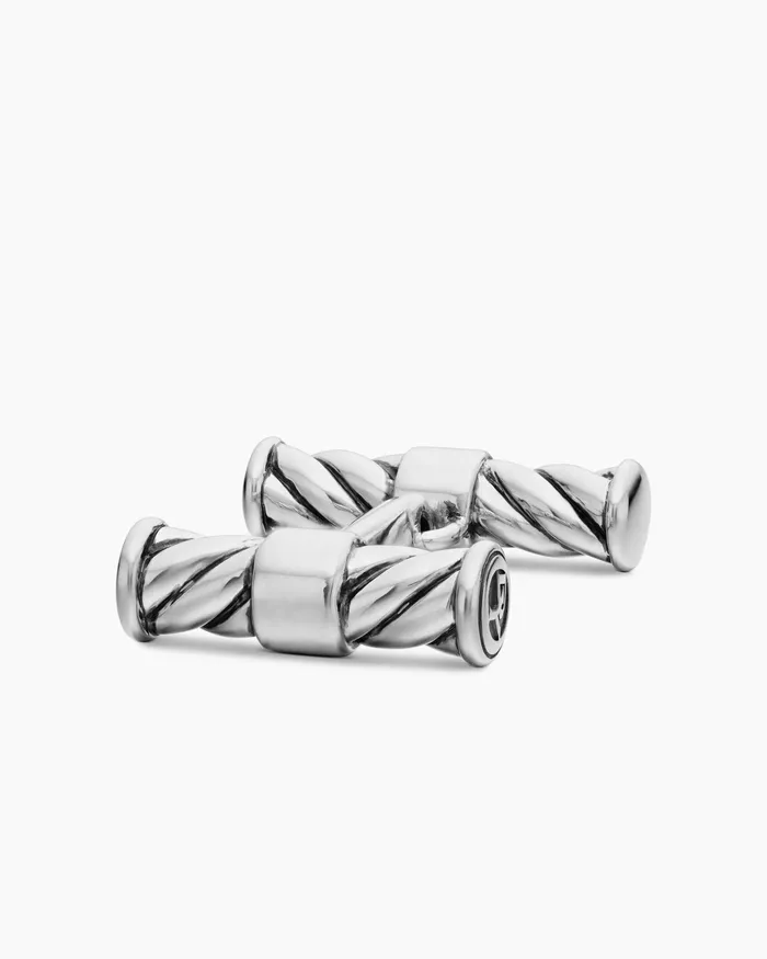 Mens Sculpted Cable Elongated Cufflinks In Sterling Silver 22mm Men David Yurman Cufflinks Mens Sculpted Cable Elongated Cufflinks In Sterling Silver 22mm Men David Yurman Cufflinks