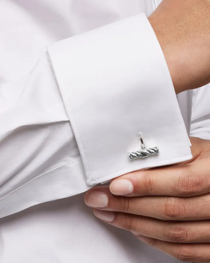 Mens Sculpted Cable Elongated Cufflinks In Sterling Silver 22mm Men David Yurman Cufflinks Mens Sculpted Cable Elongated Cufflinks In Sterling Silver 22mm Men David Yurman Cufflinks