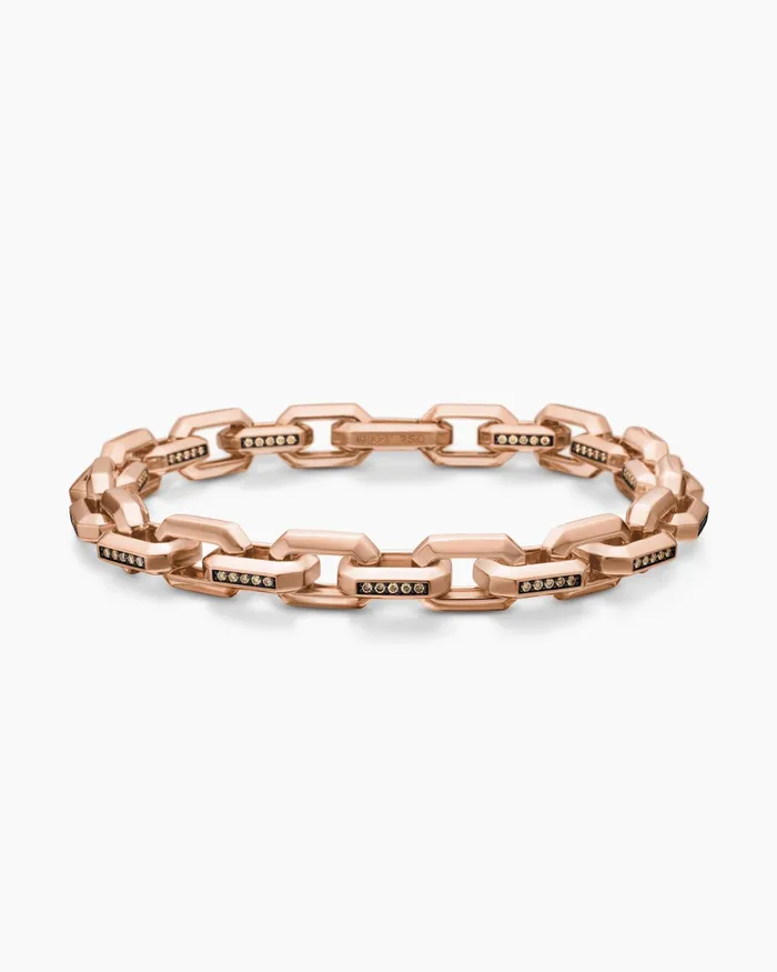 Mens Streamline Heirloom Chain Link Bracelet In 18K Rose Gold With Pav 75mm Men David Yurman Chain Mens Streamline Heirloom Chain Link Bracelet In 18K Rose Gold With Pav 75mm Men David Yurman Chain