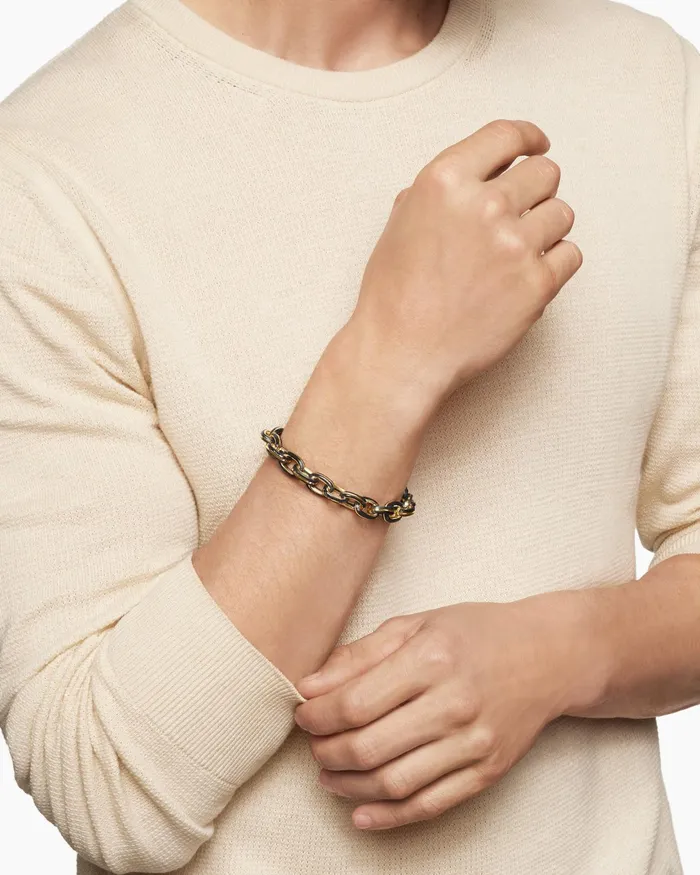 Mens Streamline Oval Link Bracelet In 18K Yellow Gold 11mm Men David Yurman Chain Mens Streamline Oval Link Bracelet In 18K Yellow Gold 11mm Men David Yurman Chain