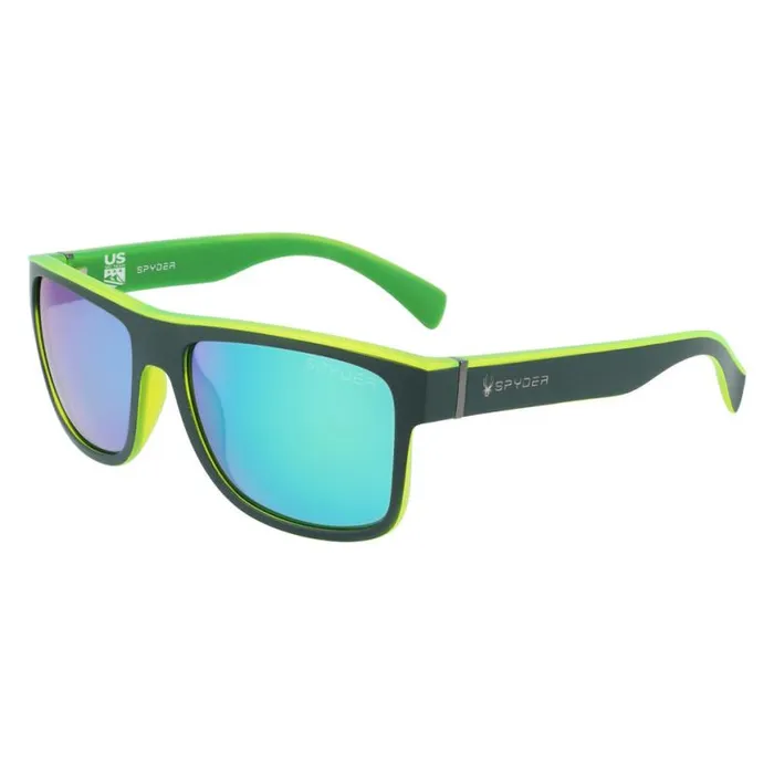 Mens Top Square Sunglasses Olive Spyder Eyewear