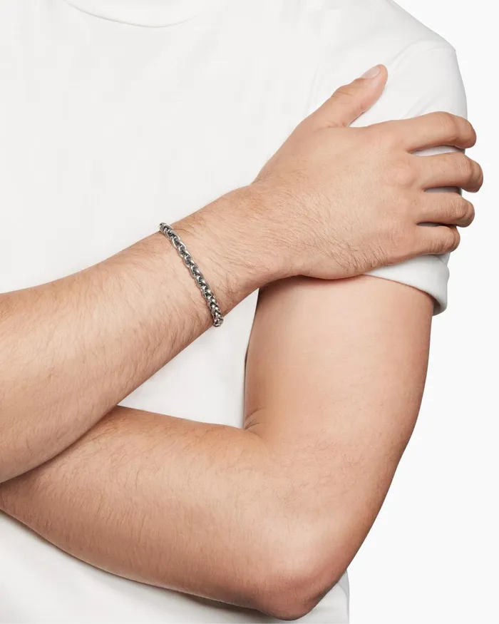 Mens Wheat Chain Bracelet In Sterling Silver 6mm Men David Yurman Chain Mens Wheat Chain Bracelet In Sterling Silver 6mm Men David Yurman Chain