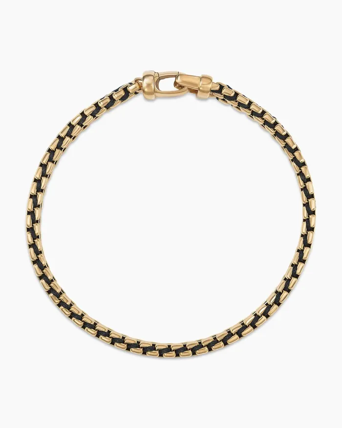 Mens Woven Box Chain Bracelet With 18K Yellow Gold 10mm Men David Yurman Chain Mens Woven Box Chain Bracelet With 18K Yellow Gold 10mm Men David Yurman Chain