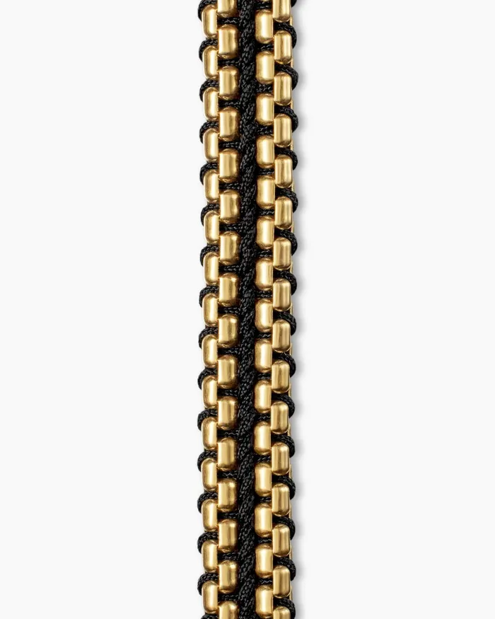 Mens Woven Box Chain Bracelet With 18K Yellow Gold 10mm Men David Yurman Chain Mens Woven Box Chain Bracelet With 18K Yellow Gold 10mm Men David Yurman Chain