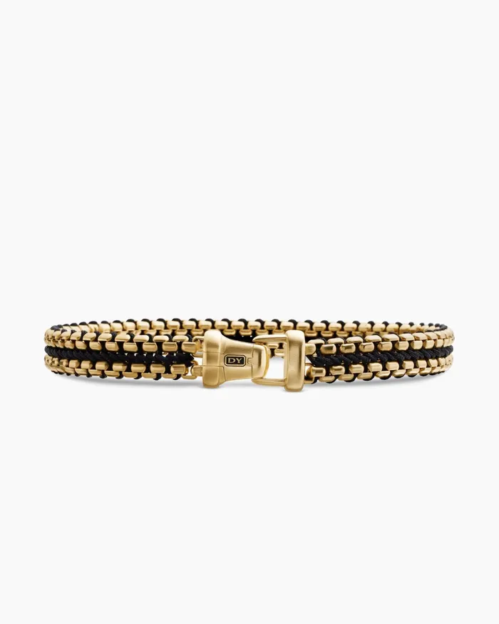 Mens Woven Box Chain Bracelet With 18K Yellow Gold 10mm Men David Yurman Chain Mens Woven Box Chain Bracelet With 18K Yellow Gold 10mm Men David Yurman Chain