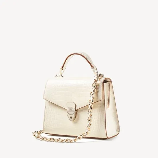 Midi Mayfair 2 Ivory Patent Croc Women Aspinal Of London Shoulder