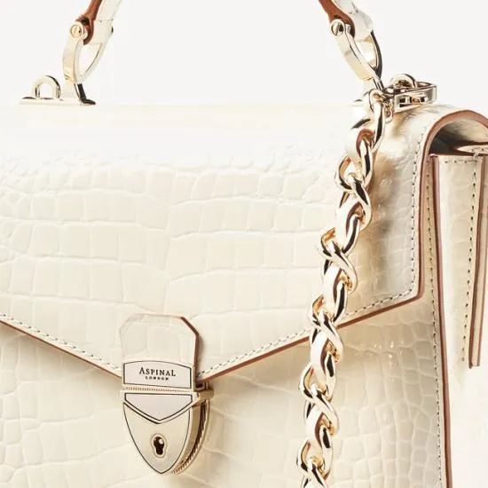 Midi Mayfair 2 Ivory Patent Croc Women Aspinal Of London Shoulder