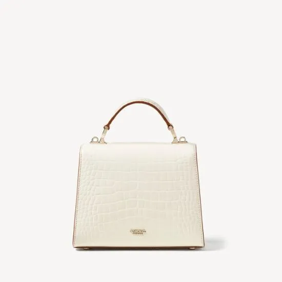 Midi Mayfair 2 Ivory Patent Croc Women Aspinal Of London Shoulder