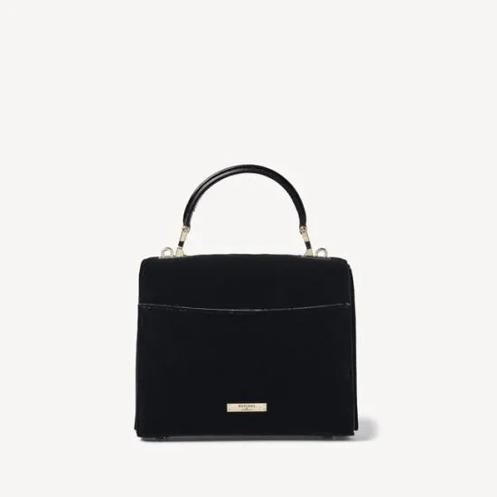 Midi Mayfair Bag Bird and Floral Hand Embroidery On Velvet Women Aspinal Of London Shoulder